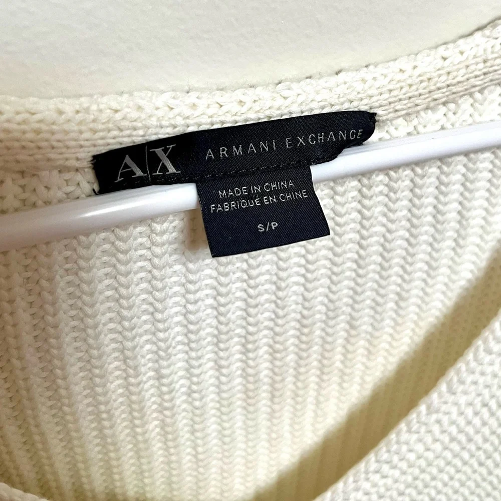 Armani Exchange Cream Knit Pullover Sweater size Small